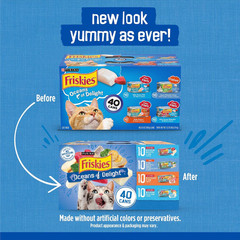 (2 pack) Friskies Ocean Of Delight Variety Pack Wet Cat Food, 5.5 oz, case of 40