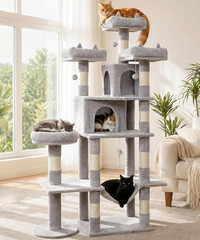Heavy Duty Cat Tree for Indoor Cat, 71 Inch Large Cat Tower with Scratching Post