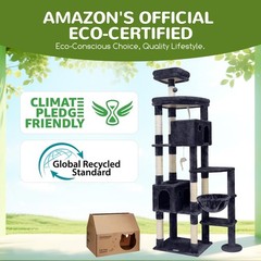 Giant Cat Tree, 83 inch Cat Tree for Indoor Cats Large Adult, Dark Grey