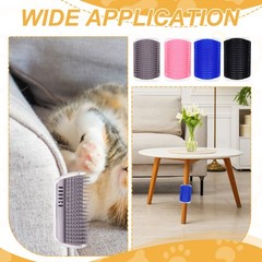 2Pcs Self Grooming Cat Brush Cat Self Groomer Scratcher with Catnip S Black