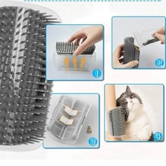 Cat Self-Groomer Brush – Wall Corner Face Scratcher & Massage Comb Tool