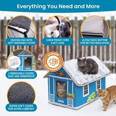 Deluxe Heated Cat House for Winter – Weatherproof, Insulated, Easy Assembly, …