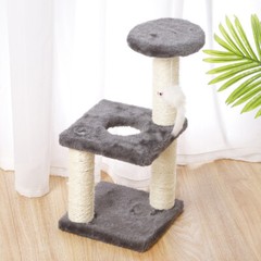 16″ Cat Tree Tower Scratching Post Cat Scratcher Green-Leave Playing Condo House