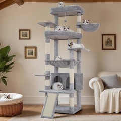 Tall Cat Tree Large Cat 80-inch Multi-Level Cat Tower Indoor Cats W/ Large
