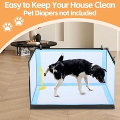HOMBYS Dog Pee Pad Holder with High Walls, 33.8″L x 28″W x 17.7″H, Black