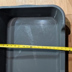 1 Extra-Large Cat Litter Box (ABS Plastic),Low-Entry Senior Cat Litter Box Grey