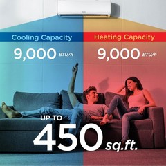 BLACK+DECKER 9,000 BTU Smart Mini Split Air Conditioner with Heat, Inverter Comp