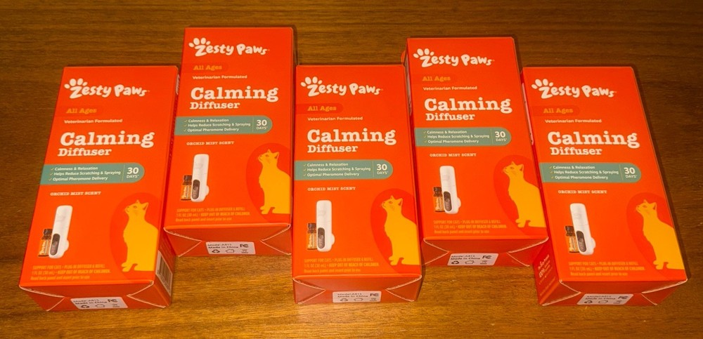 Zesty Paws Lot Calming Diffuser Refill 30 Days 5 Month Supply Orchid Mist Cats
