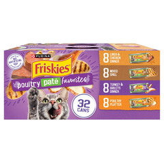 (2 pack) Purina Friskies Pate, Soft Poultry Variety Pack, Wet Cat Food, 5.5 oz