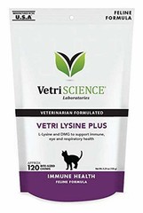 VetriScience – Vetri Lysine Plus, Immune Support Supplement for Cats (120 Chews)