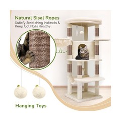 Globlazer Corner Cat Tree, 51in Curved Series Modern Cat Tower for Indoor Cat…