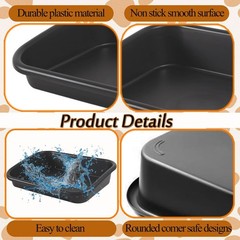 3 Pcs Low Entry Senior Cat Litter Box Extra Large Size Pet Litter Box Low Entry