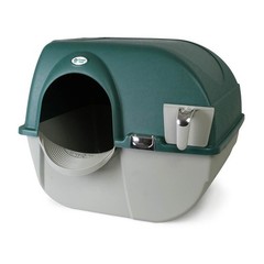 Omega Paw Roll N Clean Self Cleaning Enclosed Cat Litter Box, Green (Open Box)