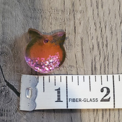 Handmade Resin Cat ID Tag Collar Charm Pink Purple Glitter Pet Accessory Gift