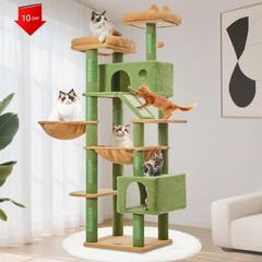 NEW,Cactus Cat Tree, 71-Inch，Metal Frame Cozy Hammock, Scratch Board！