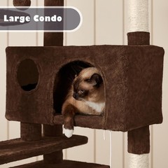54in Cat Tree Tower Condo Cat Furniture with Scratching Post Kittens Pet House