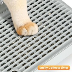 Compact Litter Box Ramp with Mesh Catcher – Easy Clean Design for Elderly Cats