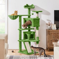 Cat Tree, 57in Cat Tree Tower for Indoor Cats with Perches Scratching Board