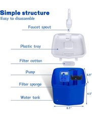 Pet Cat Dog Drinking Water Fountain Filtered Blue Lighted USB Connected Unit