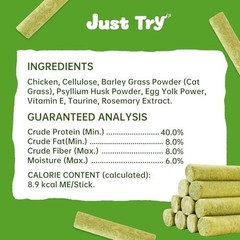 Just Try Cat Grass Sticks for Cat Hairball Control & Teeth Cleaning Dental Ch…