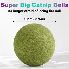 NZLOMXU 3.94 Inches Super Large Catnip Ball Lickable Giant inches, Green