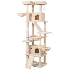 81-Inch Cat Scratch Tower for Large Cats, Multi-Level Heavy Duty Cat Tree