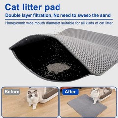 Waterproof Non Slip Double Layer Cat Litter Mat Large Litter Box Filter Mat Pet