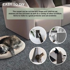 Light Grey Adhesive Cat Scratch Pad Couch Furniture Protector 78.7×15.8 Inch