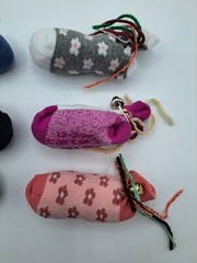 6 Homemade Baby Sock Catnip Cat Toys with Organic Catnip & Bell (Colors Vary)
