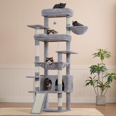 Tall Cat Tree 80-inch Multi-Level Cat Tower Indoor Cats W/ Large Baseboard