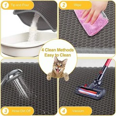 Waterproof Non Slip Double Layer Cat Litter Mat Large Litter Box Filter Mat Pet