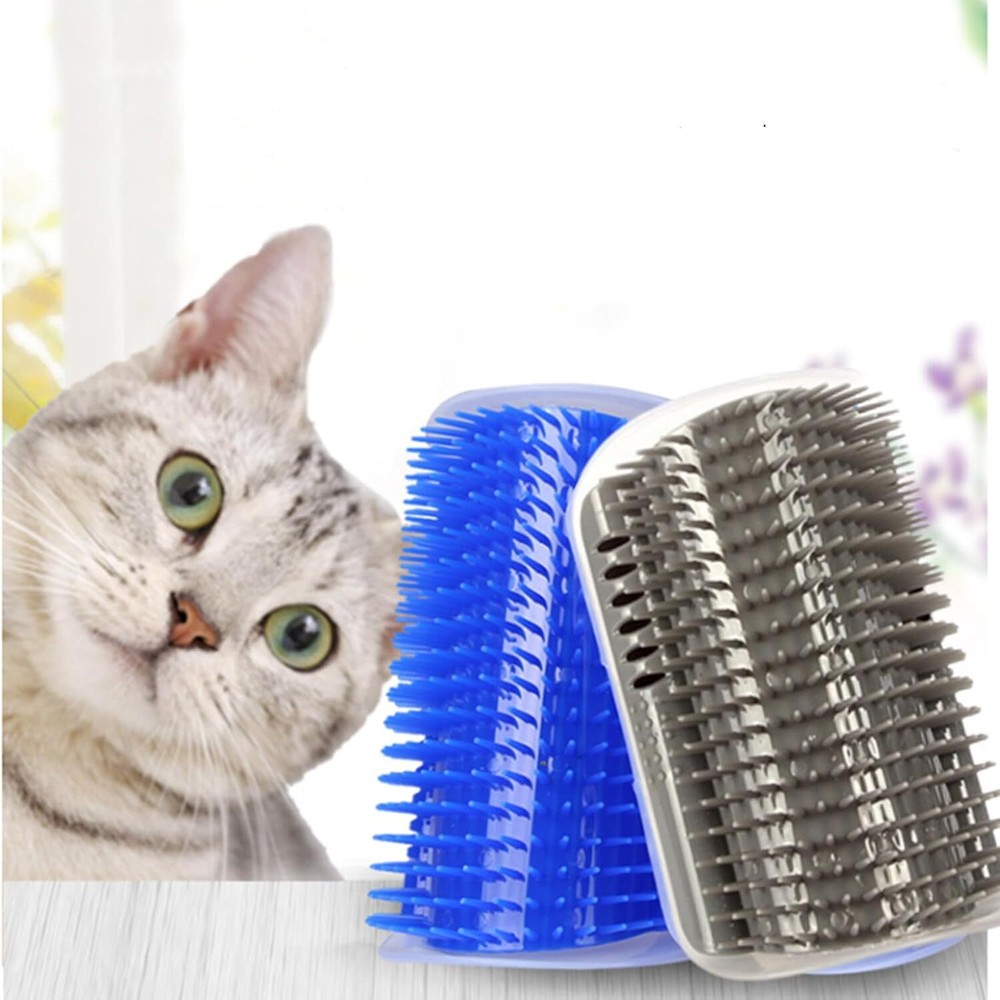 2× Cat Self Groomer w/ Catnip Wall Corner Massage Comb Scratcher Grooming Brush
