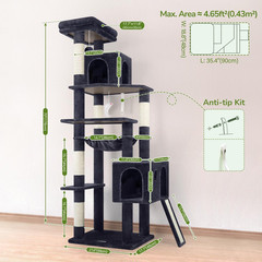 Heavy Duty Cat Tree, 70 Inch Sturdy Cat Tree for Indoor Cats Extra Large Cat Tow