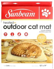 Sunbeam Heated Outdoor Cat Mat Weather Proof 120V 13″ x 19″