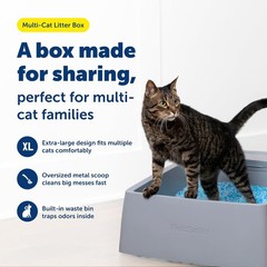 Multi-Cat Litter Box Extra Large Litter Box Cats Giant Ergonomically-Designed
