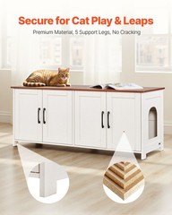 Roomy Cat Litter Enclosure 47.2×17.7×19.7in for Multi-Cat Households