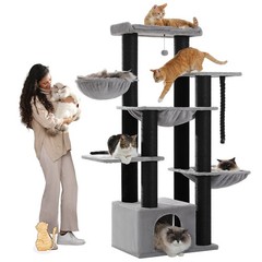 PAWZ Road Maine Coon Cat Tree 67-Inch Heavy Duty Cat Tower for Indoor Large Cats