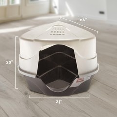 Nature’s Miracle Hooded Corner Multi-Cat Litter Box with Charcoal Filter, X-Larg