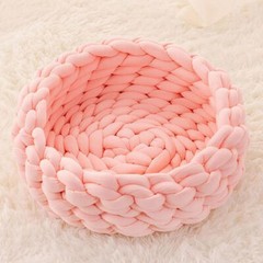 Pet Cat Dog Bed Fluffy Soft Cat Dog Bed Round Marshmallow Donut Cat Bed Sleeping