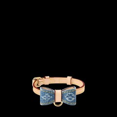 Louis Vuitton Blue Denim Bow Tie Monogram Bandana-Style Cat Dog Pet Collar