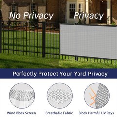 WINDSCREEN4LESS 6′ x 50′ Privacy Fence Screen in Light Grey for Chain Link Fe…