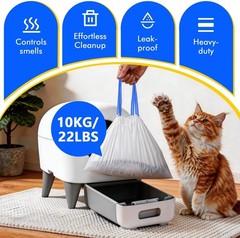 120 Count Cat Litter Box Liners for Drawstring Closure, Heavy Duty Leak-Proof…