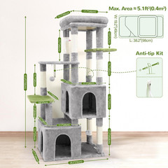 Cat Tower for Indoor Cats, Heavy Duty Cat Trees for Large Cats Adult Big Cats Ma
