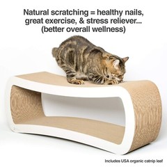 PetFusion Jumbo Cat Scratcher Lounge, White. 39 x 11 x 14 inch 4 Cardboard Sc…