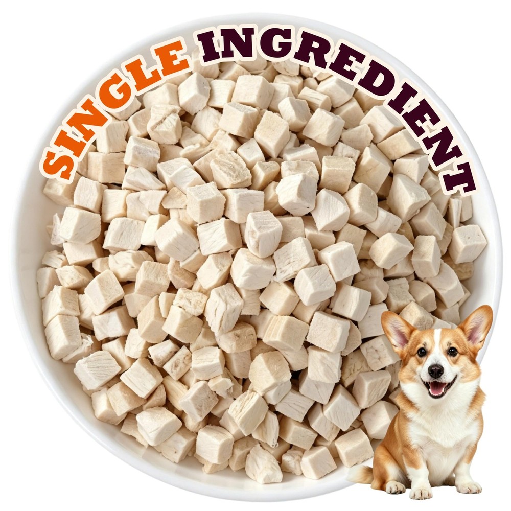 14.1 oz Freeze Dried Chicken Cubes for Dogs & Cats, Single‑Ingredient High‑Pr…