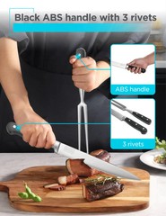 BLACK+DECKER 2-Piece Stainless Steel Carving Knife Set, 8” Carving Knife & 7” Fo