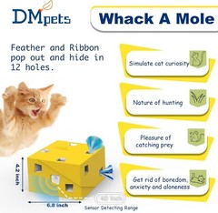 Smart cat electric toy, USB charging, upgraded mole cat interactive game.