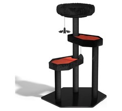 Happy & Polly Gothic Cat Tree with Coffin Bed – 40.9″Black Cat Tower Red & Black