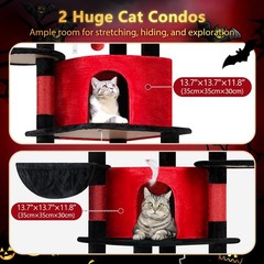 Globlazer Gothic Corner Cat Tree Tower for Large Cat, 66inch Tall Large Goth…