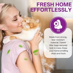 120 Pack Litter Robot 4 Waste Bags, Drawstring Litter Box Liners, Cat Litter …